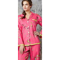 Birds & Branches Women's Cotton Long Sleeve Classic Ribbon Pajamas (2 Piece)